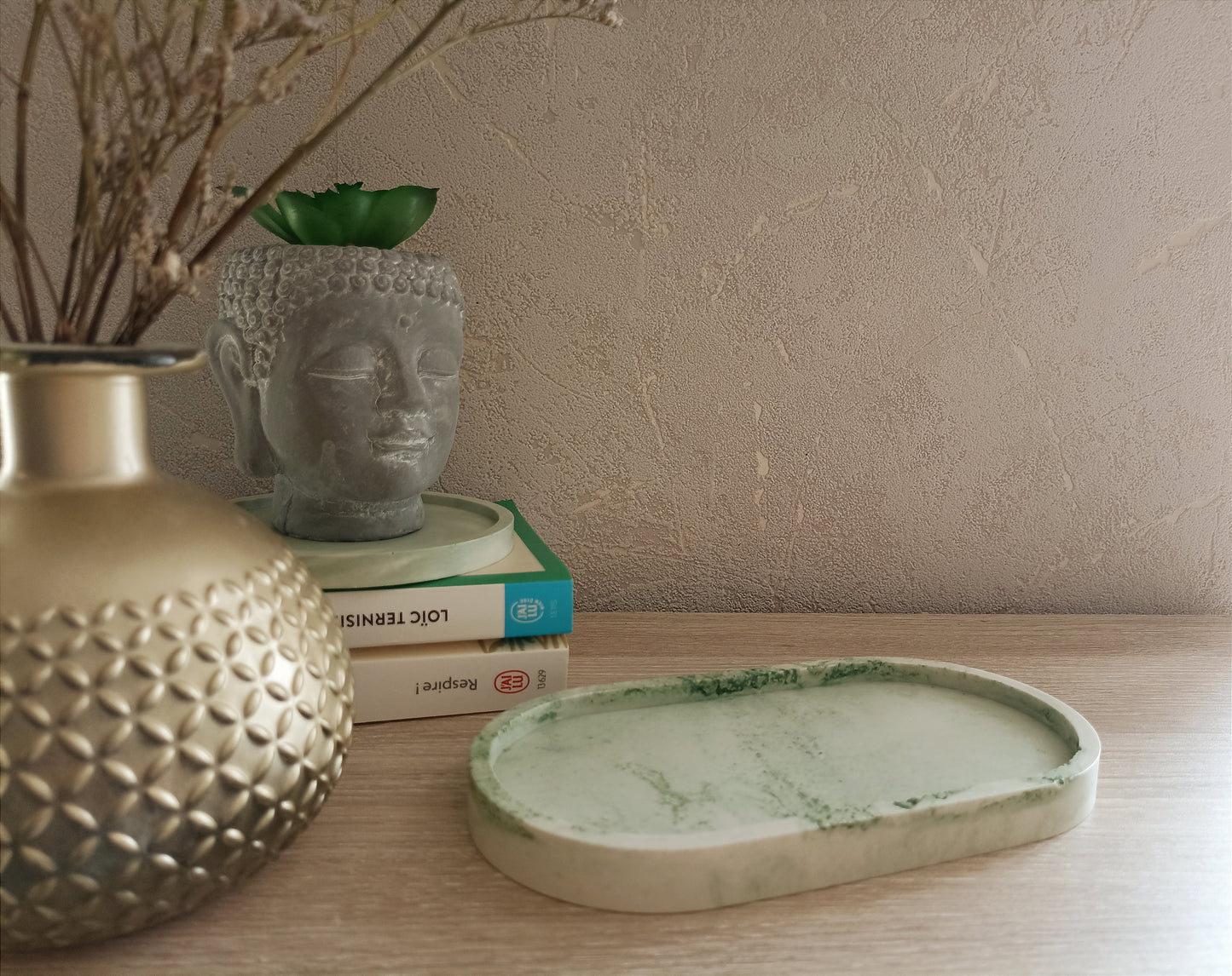 Plateau en jesmonite - Vert