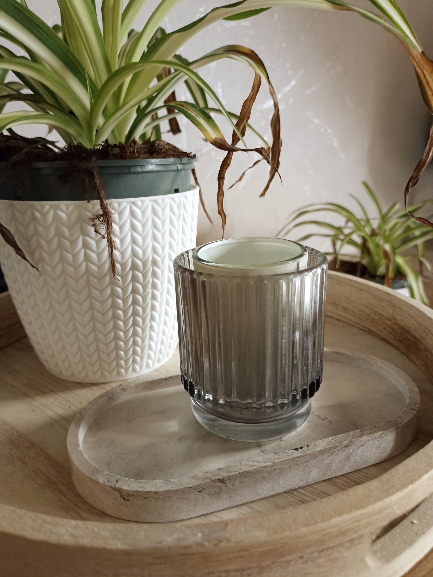 Plateau en jesmonite - Marron