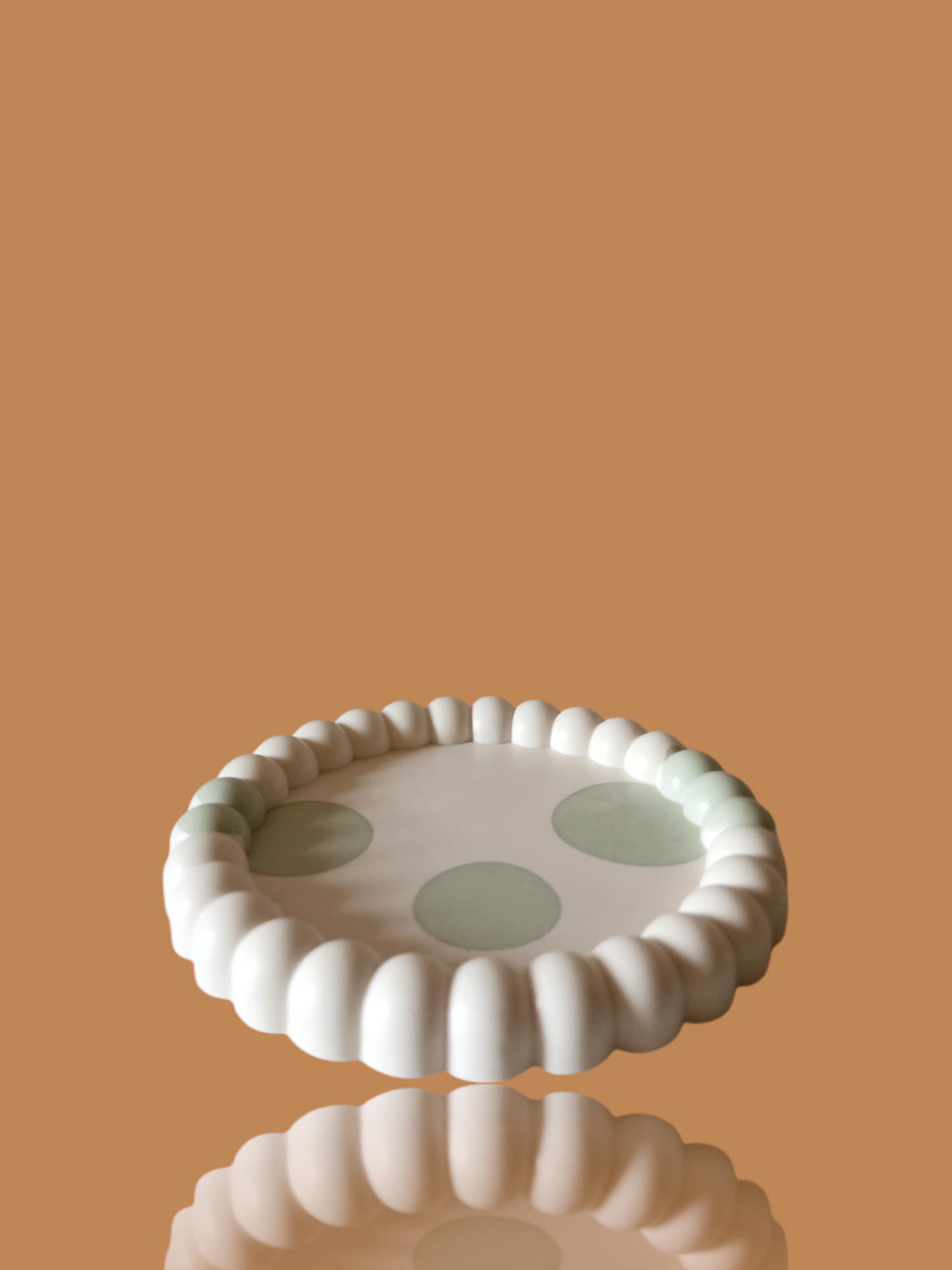 Disque motif coquillage - Effet gouttes vertes