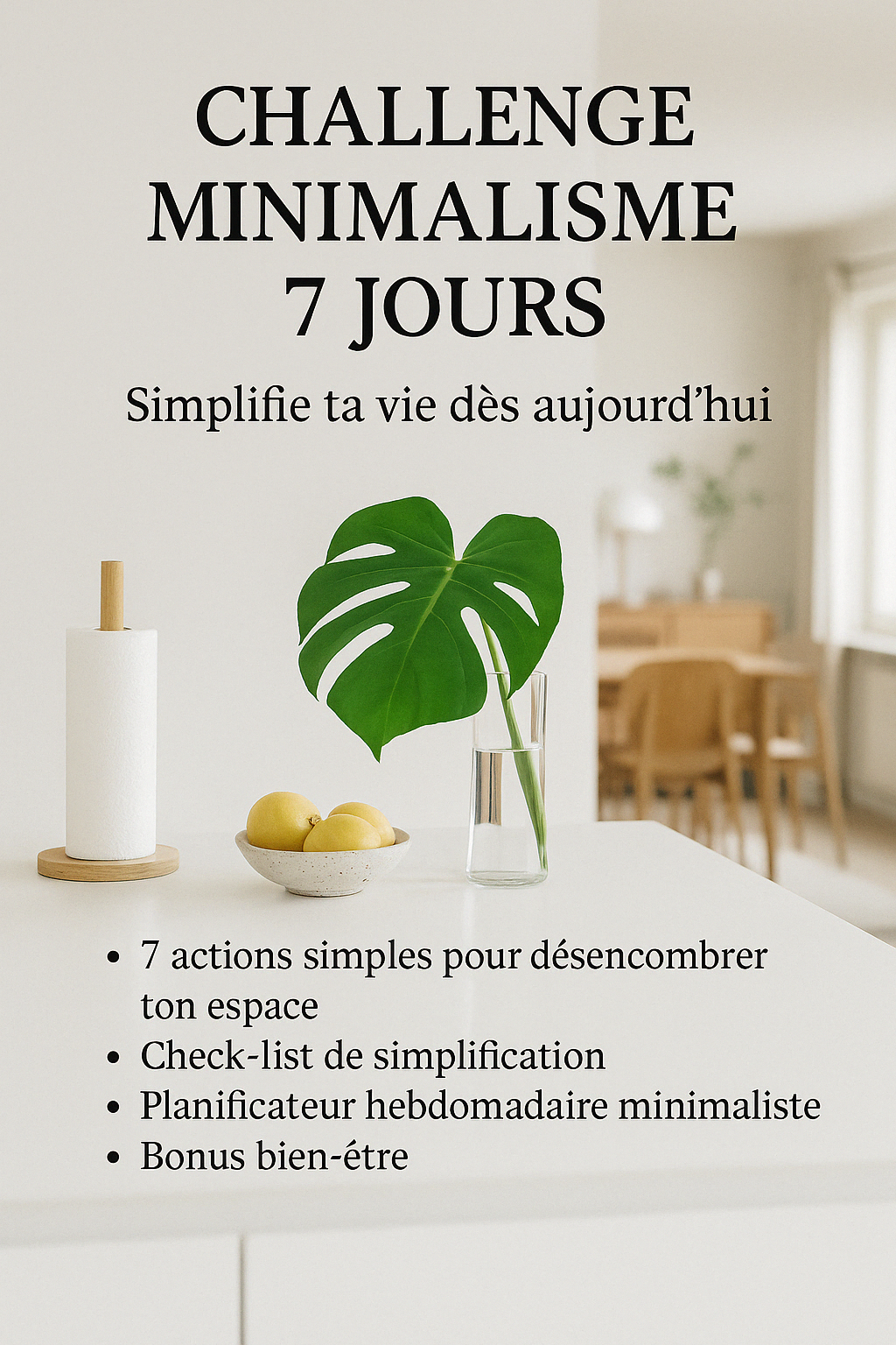 Challenge Minimalisme 7 Jours – Libère ta maison, calme ton esprit & reprends le contrôle !