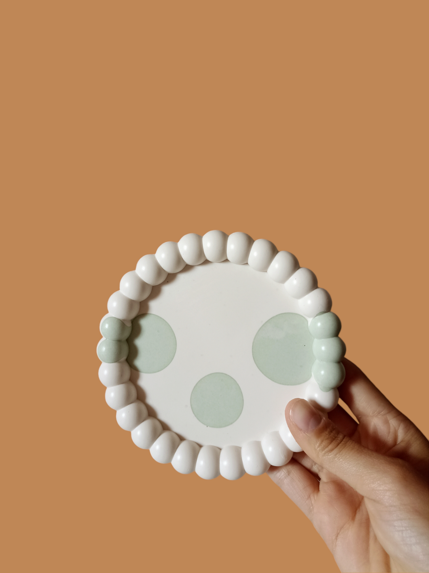 Disque motif coquillage - Effet gouttes vertes