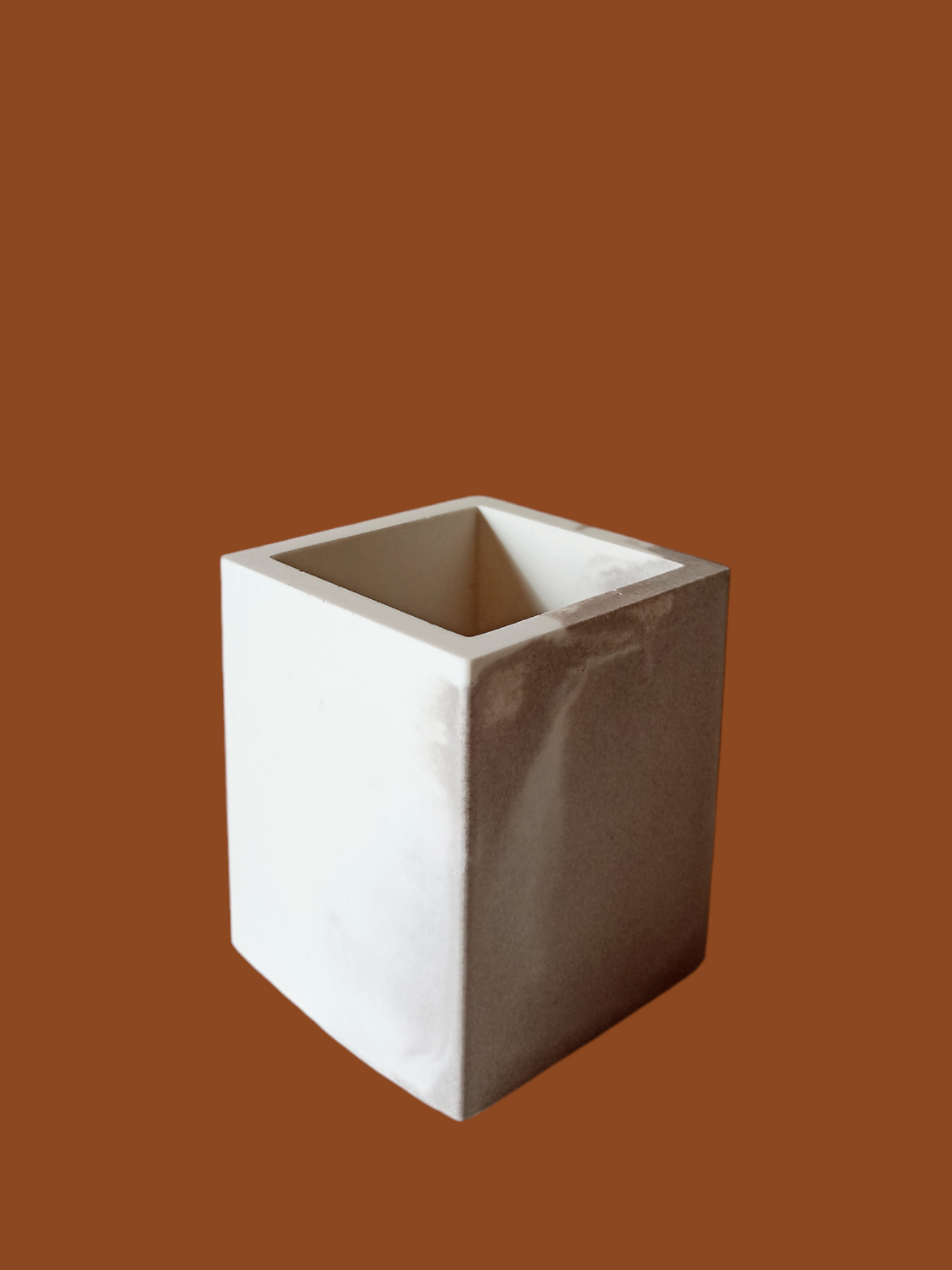 Petit pot en jesmonite - Ombré marron